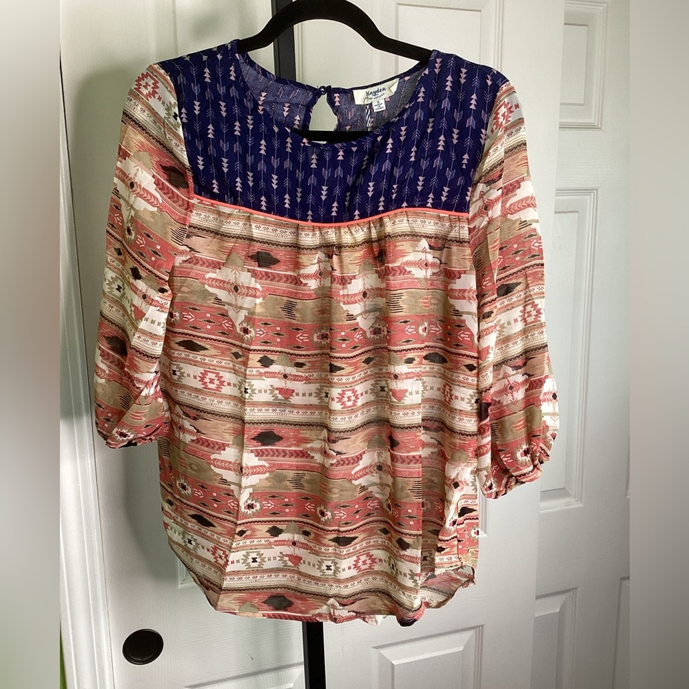 SALE -Hayden Aztec Print Blouse, size Small, NWT